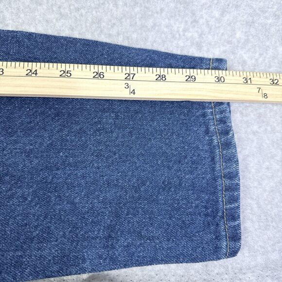 VTG 90s LL Bean Pleated Front Mom Jeans Womens 12 High Waist Tapered Leg Denim - Picture 10 of 11